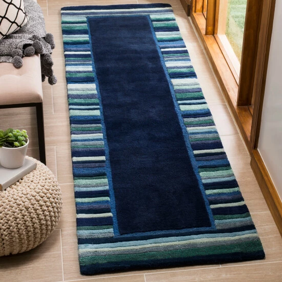 Best Pirce ๐ Martha Stewart By SAFAVIEH Striped Border Wool Rug Grey ๐ 6 Best Pirce ๐ Martha Stewart By SAFAVIEH Striped Border Wool Rug Grey ๐ - Image 6