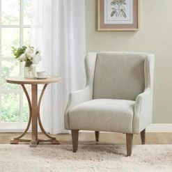Cheap 🤩 Martha Stewart Malcom Taupe Wing Back Accent Chair ⌛