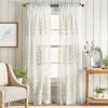 Best Pirce 💯 Martha Stewart Georgia Embroidery Poletop Curtain Panel Pair 🧨