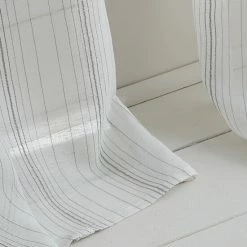 Cheap 🧨 Martha Stewart Hampton Stripe Sheer Rod Pocket Single Curtain Panel Grey 😀 -Martha Stewart Sales unnamed file 1091