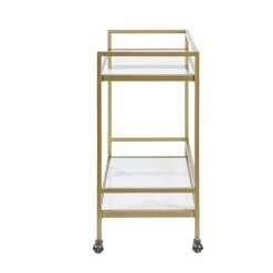 Coupon 🥰 Martha Stewart Lionel Antique Gold Two Tier Bar Cart On Wheels 🌟 -Martha Stewart Sales unnamed file 1164