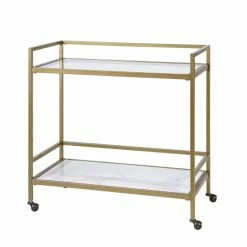 Coupon 🥰 Martha Stewart Lionel Antique Gold Two Tier Bar Cart On Wheels 🌟 -Martha Stewart Sales unnamed file 1165