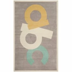 New 🔔 Martha Stewart By SAFAVIEH ABC Letters Wool Rug Zinc 💯 -Martha Stewart Sales unnamed file 1186