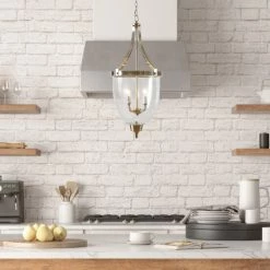 New 👏 Martha Stewart Camden 4-Light Glass Bowl Shaped Chandelier ✨