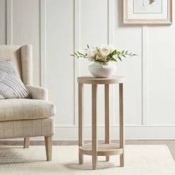 Best deal 🔥 Martha Stewart Harley Reclaimed Wheat Round Accent Table 🎉