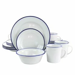 Cheap 🔥 Martha Stewart Fine Ceramic 16 Piece Dinnerware Set In White 🎉