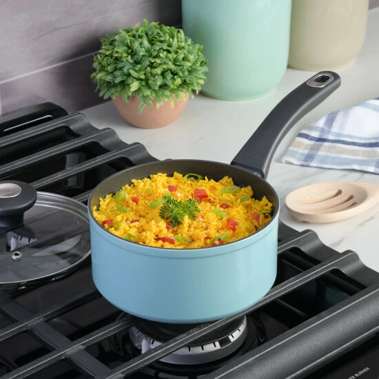 Hot Sale ⭐ Martha Stewart Everyday Bowcroft 1.6 Quart Aluminum Saucepan With Lid Grey 🤩 7 Hot Sale ⭐ Martha Stewart Everyday Bowcroft 1.6 Quart Aluminum Saucepan With Lid Grey 🤩 - Image 7