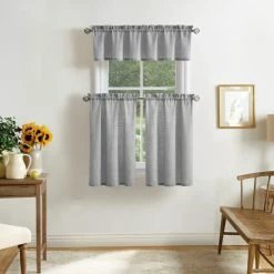 Wholesale 👏 Martha Stewart Bedford Woven Plaid 3-pc Curtain Tier And Valance Set Linen 🥰 -Martha Stewart Sales unnamed file 1371