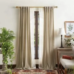 Buy 🧨 Martha Stewart Naples Chenille Solid Curtains - Panel Pair Or Valance Natural 🔥