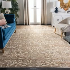 Cheap 💯 Martha Stewart By SAFAVIEH Heritage Bloom Viscose/ Chenille Rug Soft Anthracite/camel ✨