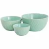 Promo 😀 Martha Stewart 3 Piece Stoneware Mini Bowl Set In Mint - 3 Piece 😉