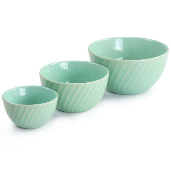 Promo 😀 Martha Stewart 3 Piece Stoneware Mini Bowl Set In Mint - 3 Piece 😉 2 Promo 😀 Martha Stewart 3 Piece Stoneware Mini Bowl Set In Mint - 3 Piece 😉 - Image 2
