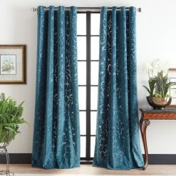Brand new 🎁 Martha Stewart Sherwood Velvet Grommet Curtain Panel Pair Teal ⭐ -Martha Stewart Sales unnamed file 1584