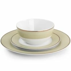 Brand new 🎉 Martha Stewart Gold Rimmed 12pc Fine Ceramic Dinnerware Set In Beige 👏 -Martha Stewart Sales unnamed file 1618