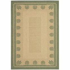 Discount 😍 Martha Stewart By SAFAVIEH Palm Border Indoor/ Outdoor Waterproof Rug Sand/green ✔️
