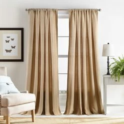 Best reviews of 🔥 Martha Stewart Chenille Stitch Semi Sheer Rod Pocket Window Curtain - Panel Pair Or Valance Camel 🤩