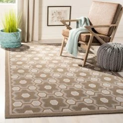 Flash Sale 🧨 Martha Stewart By SAFAVIEH Puzzle Geometric Wool Rug Fig ⭐