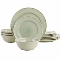 Deals 😀 Martha Stewart 12pc Reactive Glaze Ceramic Dinnerware Set In Grey 😉