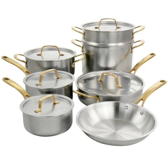 New 🎁 Martha Stewart 12 Piece Vintage Stainless Steel Cookware Set - 12 Piece Set 🔥 1 New 🎁 Martha Stewart 12 Piece Vintage Stainless Steel Cookware Set - 12 Piece Set 🔥