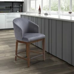 Flash Sale ✨ Martha Stewart Wheaton Gray 25" Upholstered Counter Stool 🧨