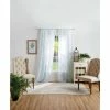 Wholesale 🤩 Martha Stewart Bellefield Floral Sheer Rod Pocket Curtain Panel Pair Aqua ❤️