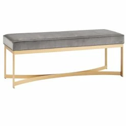 New ❤️ Martha Stewart Secor Upholstered Accent Bench With Metal Base Blue 😍 -Martha Stewart Sales unnamed file 180