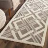New 🎉 Martha Stewart By SAFAVIEH Handmade Woven Lattice Wool Rug Taupe/ivory 🧨