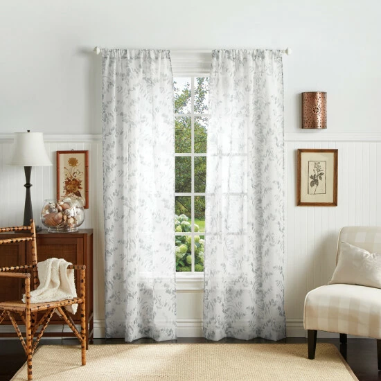 Cheap 🥰 Martha Stewart Eucalyptus Semi-Sheer Rod Pocket Curtain Panel Pair Aqua ✨ 6 Cheap 🥰 Martha Stewart Eucalyptus Semi-Sheer Rod Pocket Curtain Panel Pair Aqua ✨ - Image 6