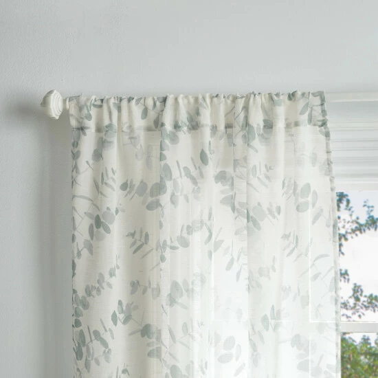 Cheap 🥰 Martha Stewart Eucalyptus Semi-Sheer Rod Pocket Curtain Panel Pair Aqua ✨ 7 Cheap 🥰 Martha Stewart Eucalyptus Semi-Sheer Rod Pocket Curtain Panel Pair Aqua ✨ - Image 7