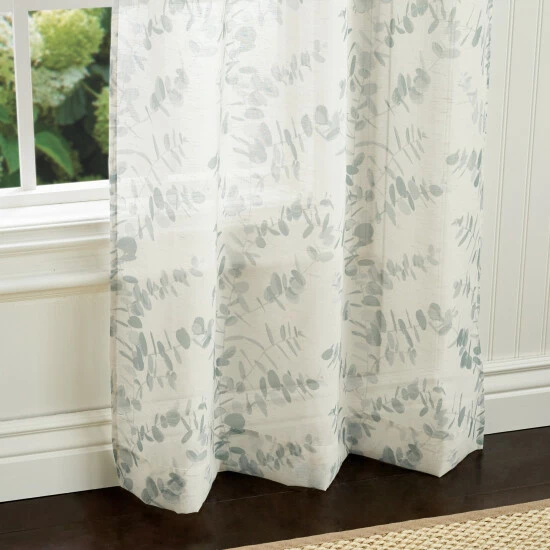 Cheap 🥰 Martha Stewart Eucalyptus Semi-Sheer Rod Pocket Curtain Panel Pair Aqua ✨ 8 Cheap 🥰 Martha Stewart Eucalyptus Semi-Sheer Rod Pocket Curtain Panel Pair Aqua ✨ - Image 8