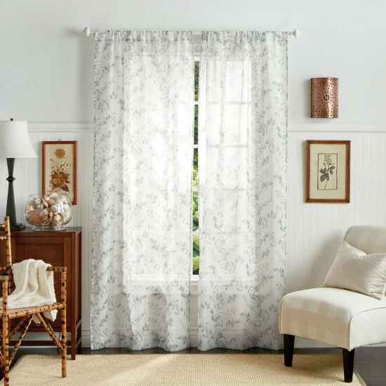 Cheap 🥰 Martha Stewart Eucalyptus Semi-Sheer Rod Pocket Curtain Panel Pair Aqua ✨ 10 Cheap 🥰 Martha Stewart Eucalyptus Semi-Sheer Rod Pocket Curtain Panel Pair Aqua ✨ - Image 10