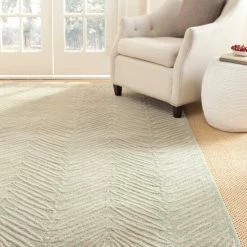 Outlet 🌟 Martha Stewart By SAFAVIEH Chevron Leaves Wool/ Viscose Area Rug Milk Pail Green 😍 -Martha Stewart Sales unnamed file 192