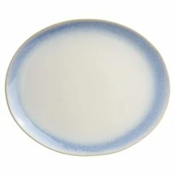 Best Pirce 💯 Martha Stewart 13.6in Oval Stoneware Serving Platter In Blue 👍