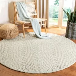 Outlet 🌟 Martha Stewart By SAFAVIEH Chevron Leaves Wool/ Viscose Area Rug Milk Pail Green 😍 -Martha Stewart Sales unnamed file 195