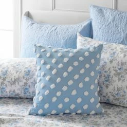 Best Sale 🤩 Martha Stewart Chenille Dot Decorative Pillow Soft Blue 👍 -Martha Stewart Sales unnamed file 1960