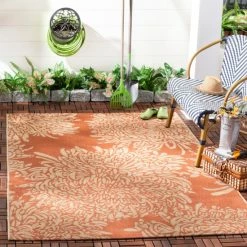 Budget 👍 Martha Stewart By SAFAVIEH Chrysanthemum Indoor/ Outdoor Waterproof Rug Green/beige 🔥