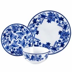 Best deal ✨ Martha Stewart Blue Vintage 12Pc Fine Ceramic Dinnerware Set In Cobalt - 12 Pc 🥰