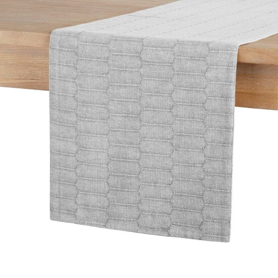 Budget 👏 Martha Stewart Honeycomb Fabric Table Runner, 14"x72", Charcoal Grey - 14"x72" 🔔 2 Budget 👏 Martha Stewart Honeycomb Fabric Table Runner, 14"x72", Charcoal Grey - 14"x72" 🔔 - Image 2