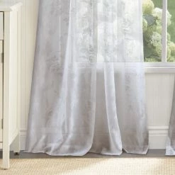 Hot Sale ✨ Martha Stewart Aster Acanthus Semi-Sheer Window Curtains - Panel Pair Or Valance White 🥰 -Martha Stewart Sales unnamed file 2169