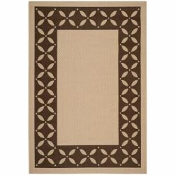 New 🔥 Martha Stewart By SAFAVIEH Mallorca Border Indoor/ Outdoor Waterproof Rug Cream/chocolate 👍 -Martha Stewart Sales unnamed file 2266