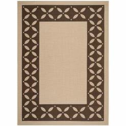 New 🔥 Martha Stewart By SAFAVIEH Mallorca Border Indoor/ Outdoor Waterproof Rug Cream/chocolate 👍 -Martha Stewart Sales unnamed file 2268