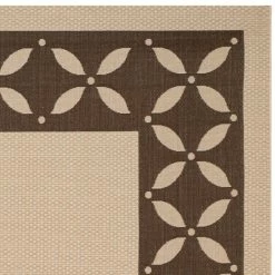 New 🔥 Martha Stewart By SAFAVIEH Mallorca Border Indoor/ Outdoor Waterproof Rug Cream/chocolate 👍 -Martha Stewart Sales unnamed file 2269