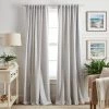 Cheap 🧨 Martha Stewart Ticking Stripe Back Tab Curtain Panel Pair Grey ✨