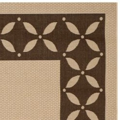 New 🔥 Martha Stewart By SAFAVIEH Mallorca Border Indoor/ Outdoor Waterproof Rug Cream/chocolate 👍 -Martha Stewart Sales unnamed file 2271