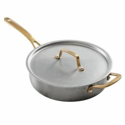 Wholesale 💯 Martha Stewart Everyday 3.5Qt Saute Pan With Brass Handles And Lid 😀
