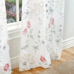 Discount 😀 Martha Stewart Martha's Garden Floral Semi-Sheer Curtain Panel Pair Multi 👍 -Martha Stewart Sales unnamed file 235