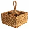 Brand new 👏 Martha Stewart 8 Inch Rattan Woven Four Section Flatware Caddy 🎁