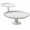 Best Pirce 🥰 Martha Stewart 2 Piece Stoneware Cake Stand Set In White - 2 Piece 🌟