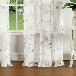Discount 😀 Martha Stewart Martha's Garden Floral Semi-Sheer Curtain Panel Pair Multi 👍 -Martha Stewart Sales unnamed file 239