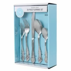 Promo ✨ Martha Stewart Acadia 20 Piece Stainless Steel Flatware Set 😍